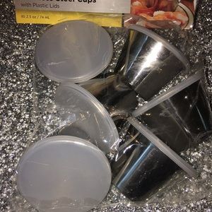 Stainless steel cups with lids - Brand new